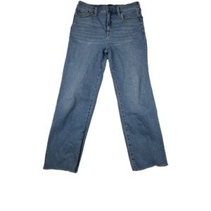 J. Crew Stovepipe‎ Jeans Women's Size 30 Light Wash Blue Denim Raw Hem